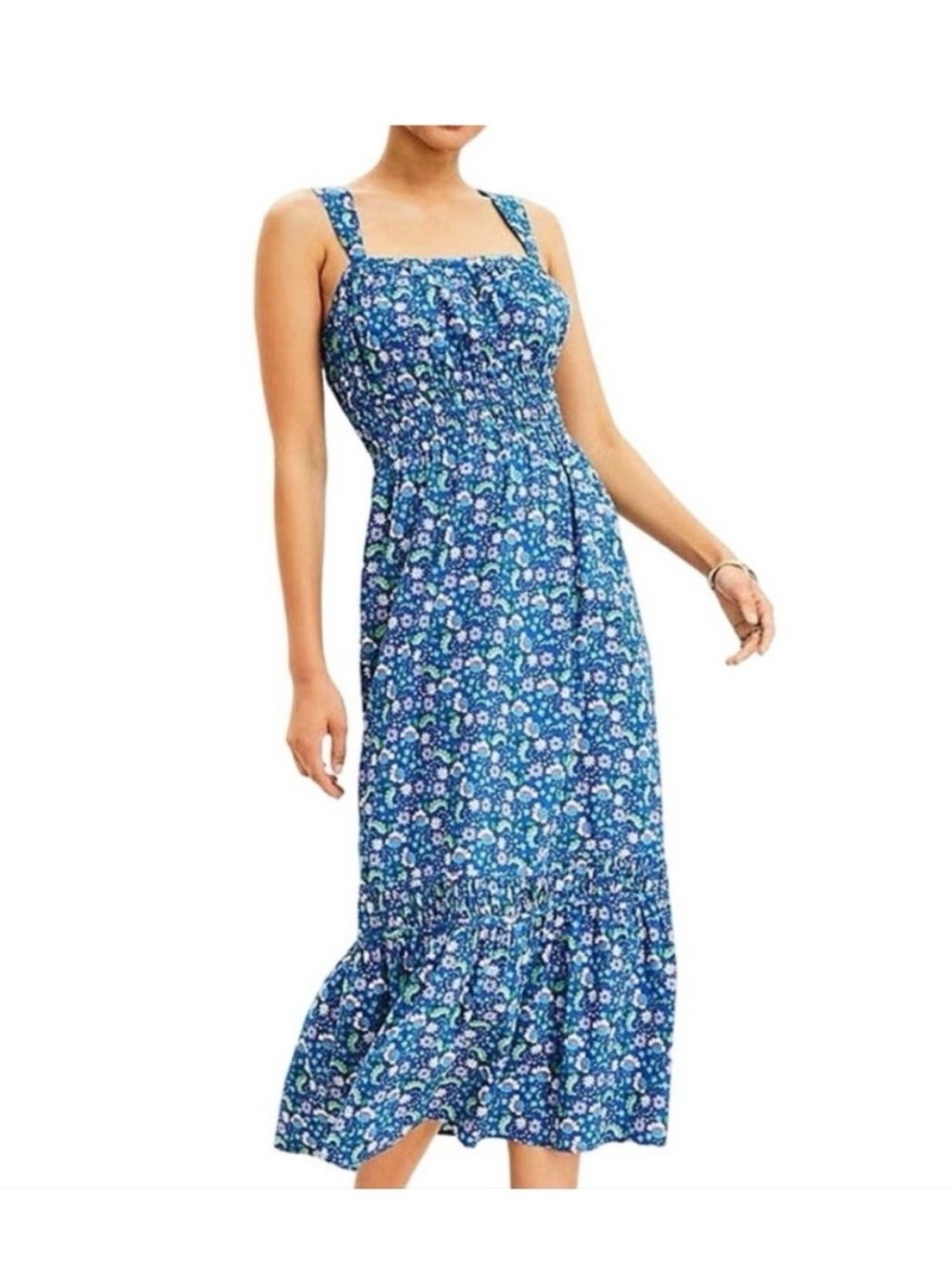 Patrons of Peace Medley Dress Sleeveless Midi Smocked waistline Size XL paisley